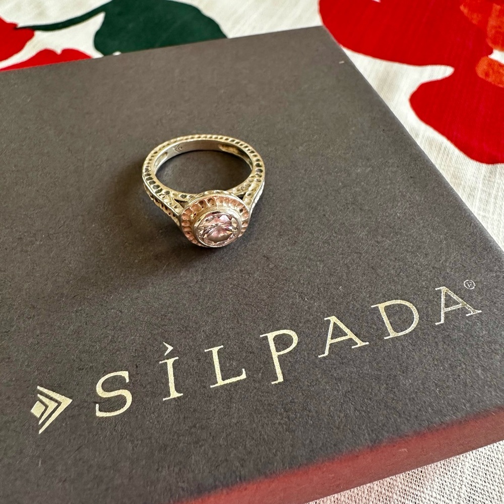 Silpada sterling silver ring with CZ; size 6